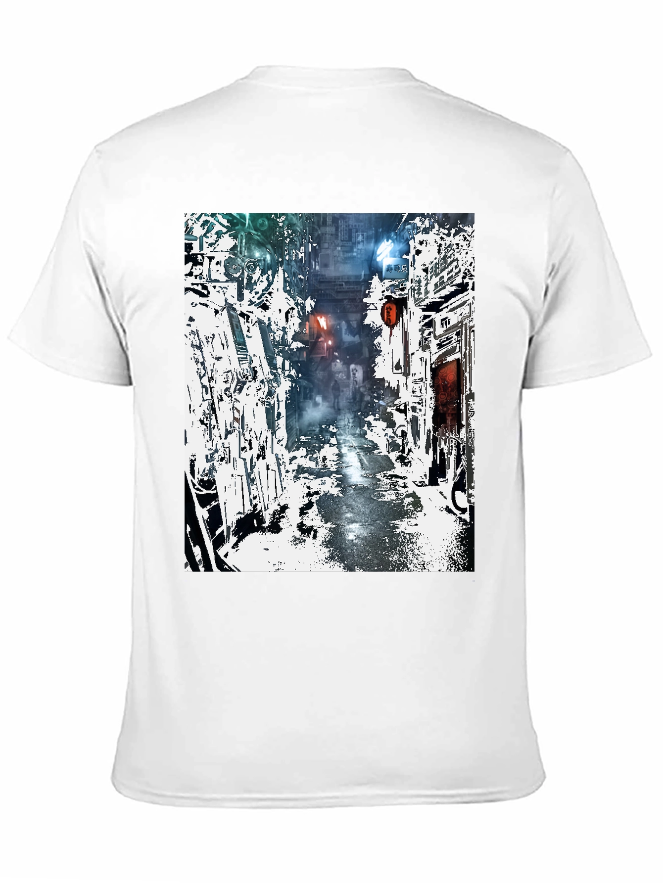 Camiseta Urbana con Diseño de Calle Futurista
