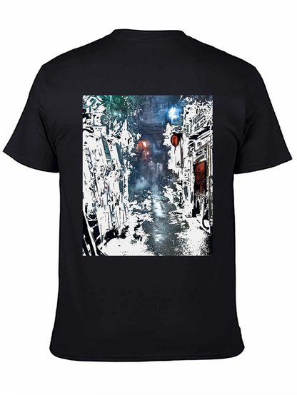 Camiseta Urbana con Diseño de Calle Futurista