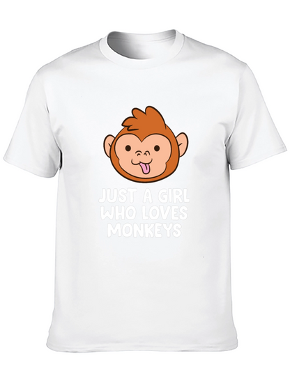 Camiseta Negra Just A Girl Who Loves Monkeys