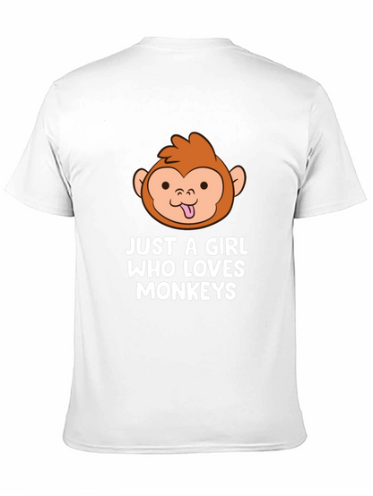 Camiseta Negra Just A Girl Who Loves Monkeys
