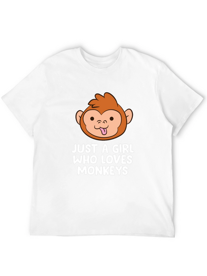 Camiseta Negra Just A Girl Who Loves Monkeys
