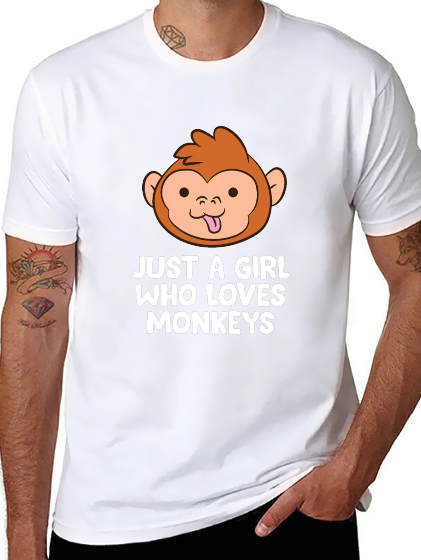 Camiseta Negra Just A Girl Who Loves Monkeys