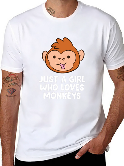 Camiseta Negra Just A Girl Who Loves Monkeys