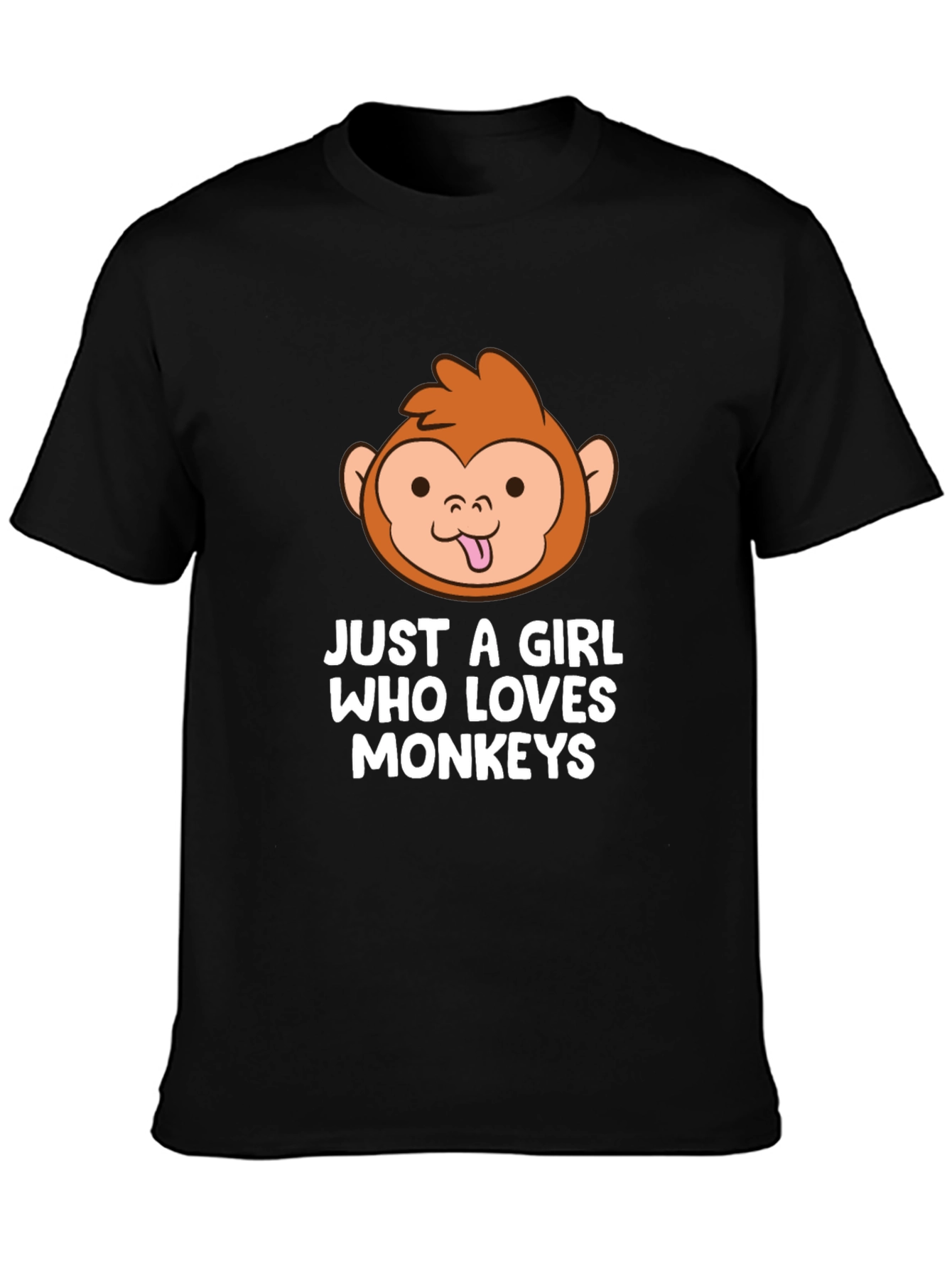 Camiseta Negra Just A Girl Who Loves Monkeys