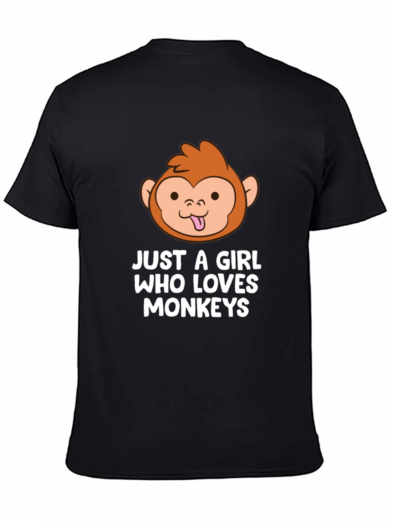 Camiseta Negra Just A Girl Who Loves Monkeys