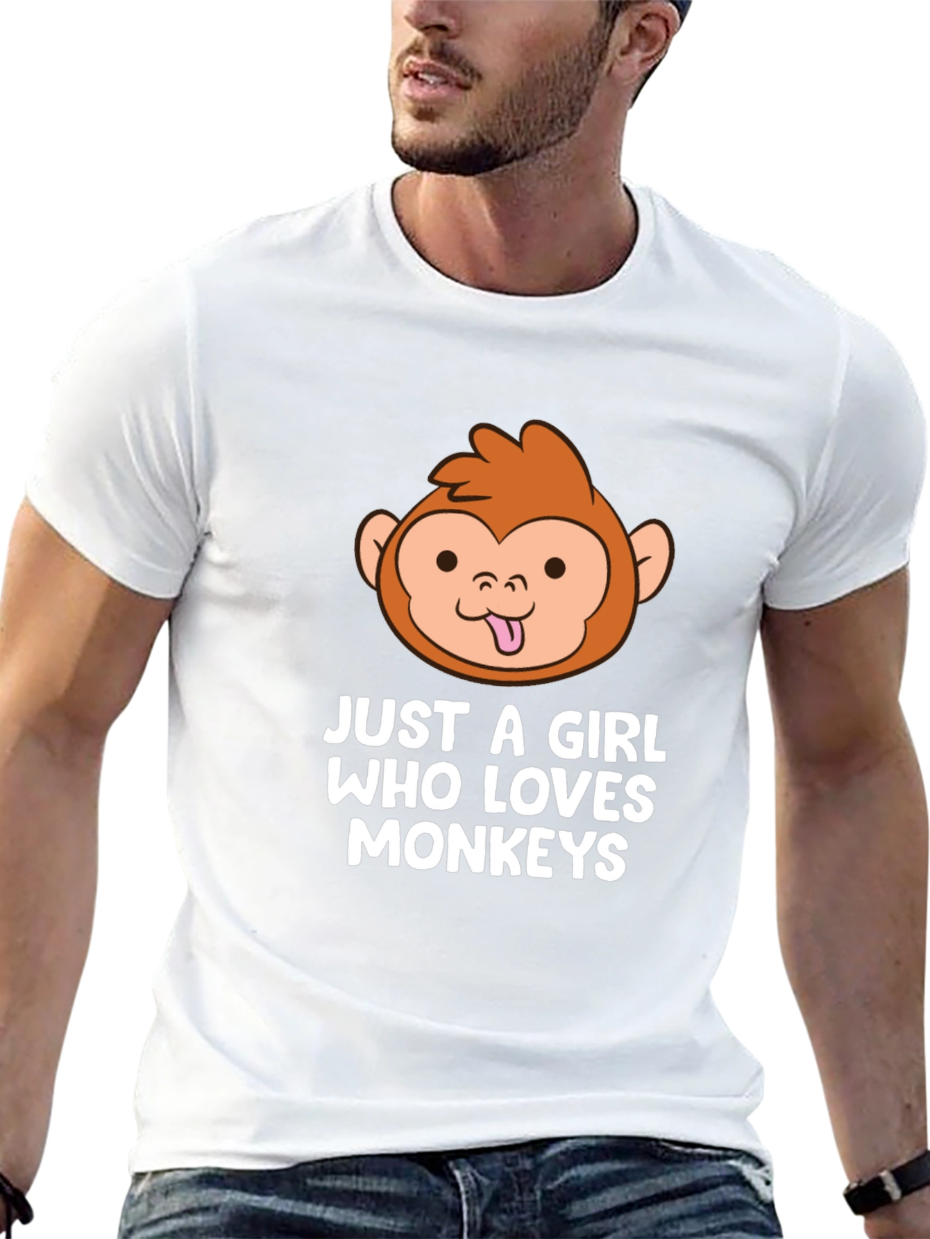 Camiseta Negra Just A Girl Who Loves Monkeys