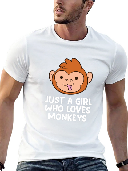 Camiseta Negra Just A Girl Who Loves Monkeys