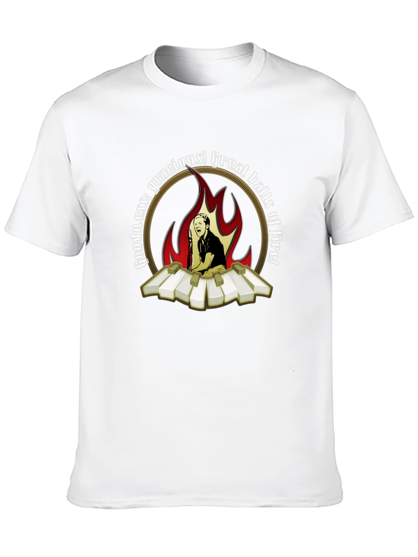 Camiseta Negra con Diseño de Jerry Lee Lewis