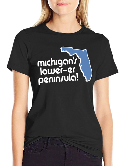 Camiseta Negra Humor Florida Michigan