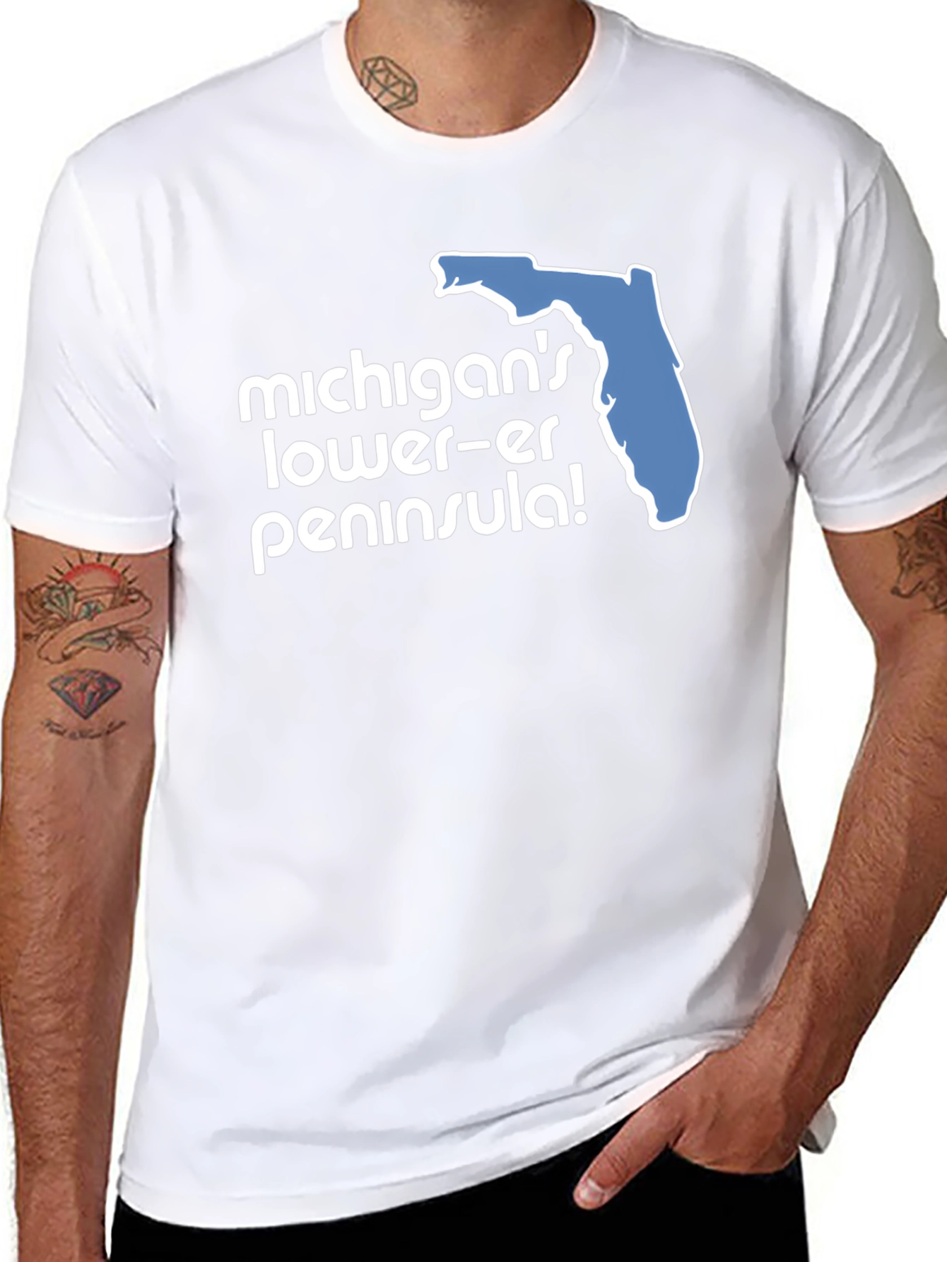 Camiseta Negra Humor Florida Michigan