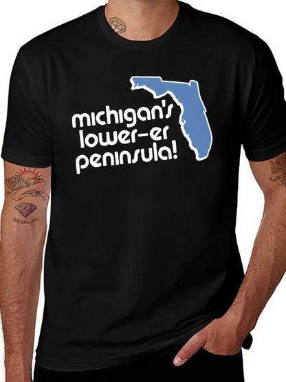 Camiseta Negra Humor Florida Michigan