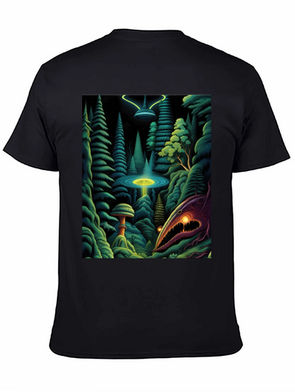 Camiseta Negra con Estampado Extraterrestre