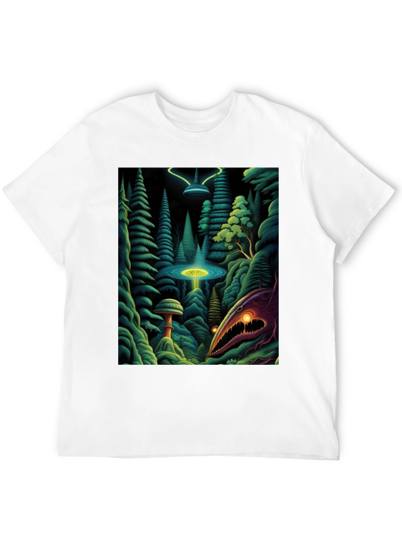 Camiseta Negra con Estampado Extraterrestre