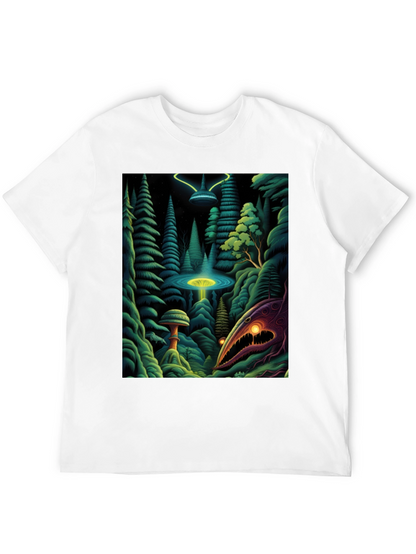 Camiseta Negra con Estampado Extraterrestre
