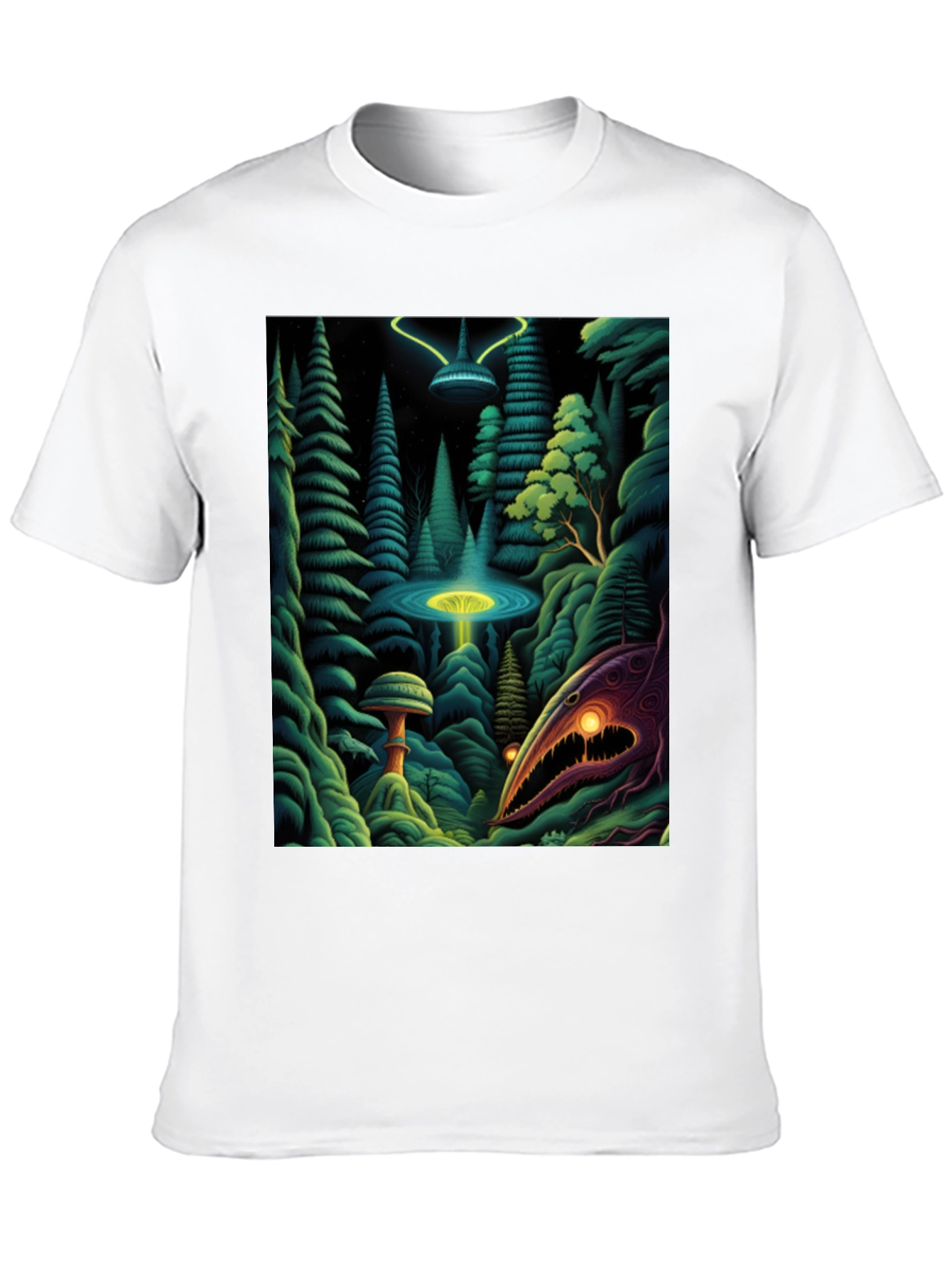 Camiseta Negra con Estampado Extraterrestre