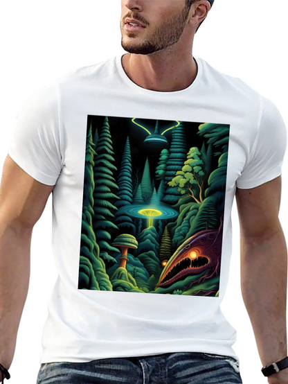 Camiseta Negra con Estampado Extraterrestre