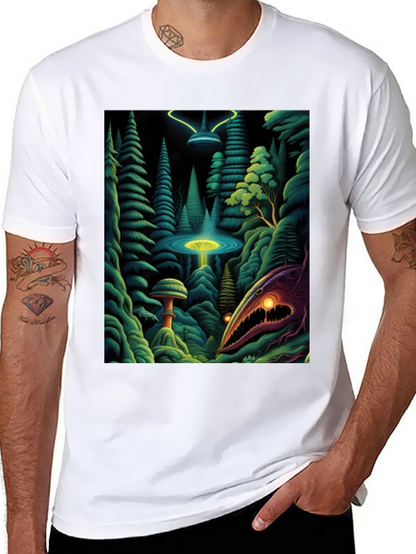 Camiseta Negra con Estampado Extraterrestre