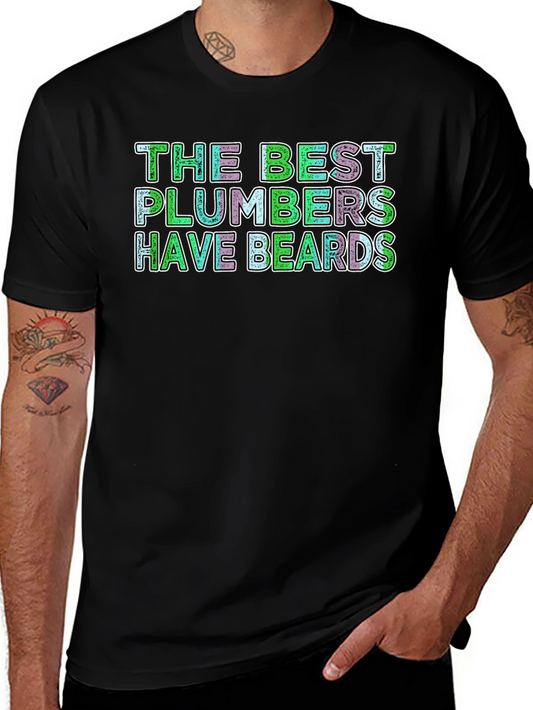 Camiseta Negra: Los Mejores Fontaneros Tienen Barba
