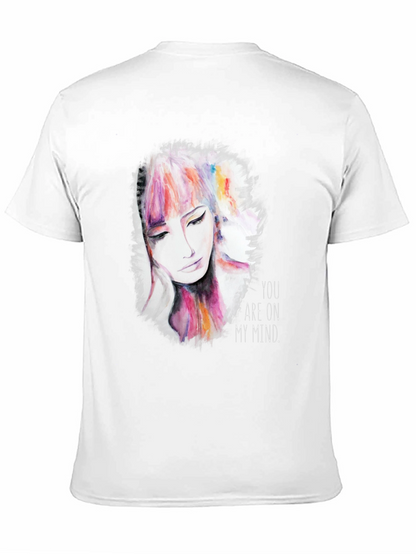 Camiseta Negra con Diseño de Rostro Abstracto