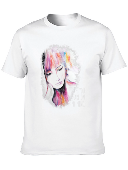 Camiseta Negra con Diseño de Rostro Abstracto