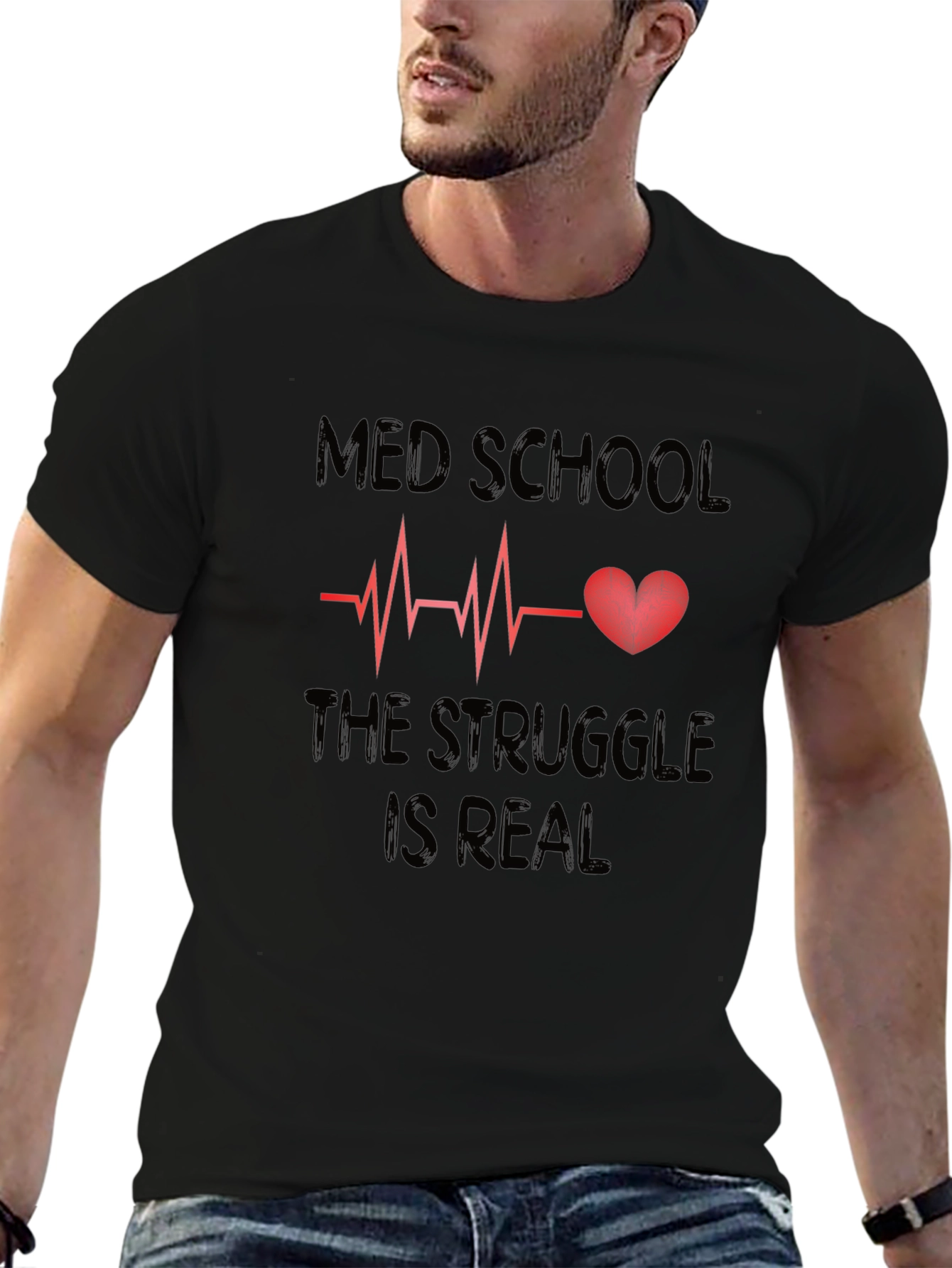 Camiseta Negra Med School Struggle is Real