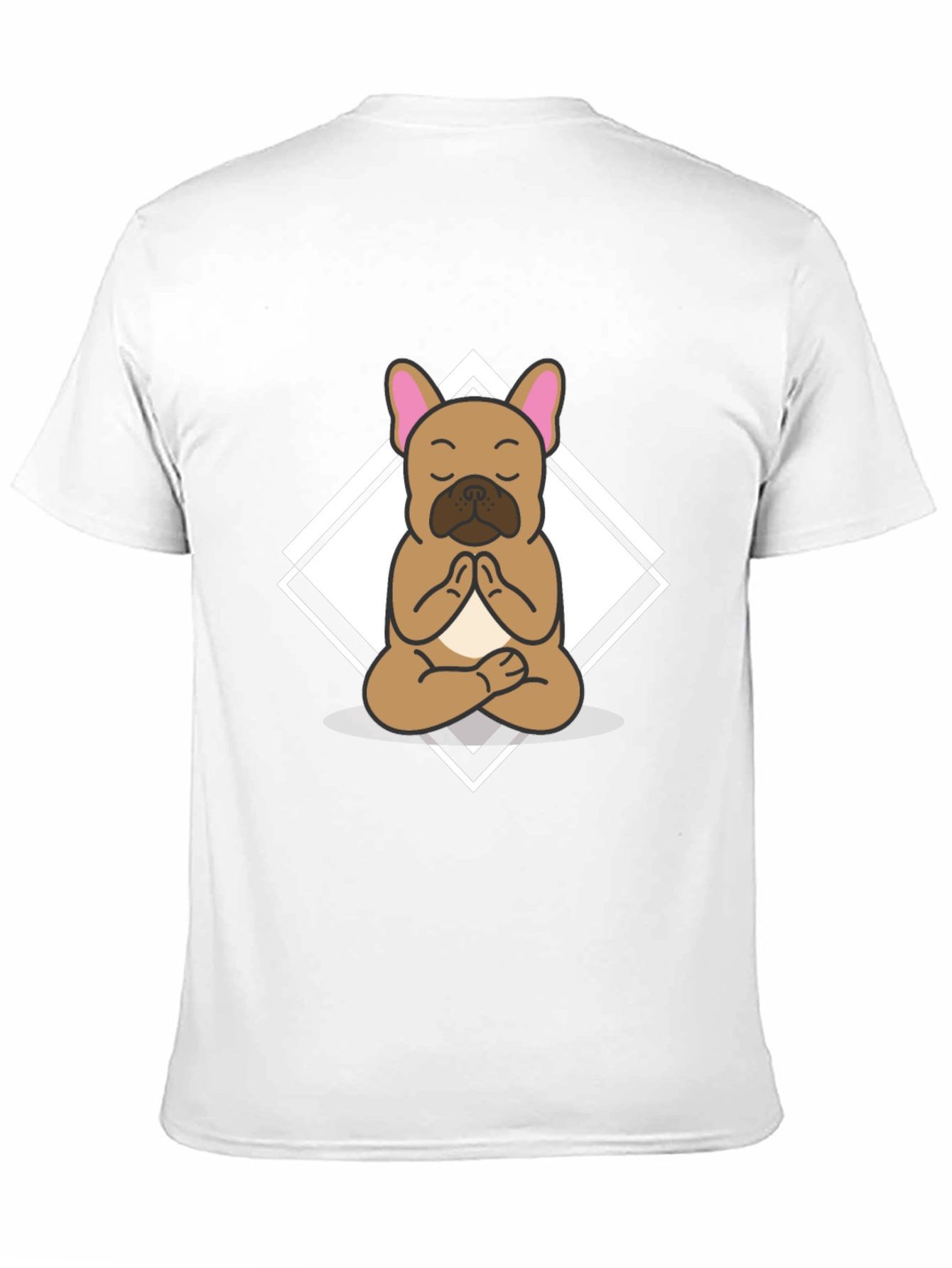 Camiseta Negra con Diseño de Bulldog Francés Meditando