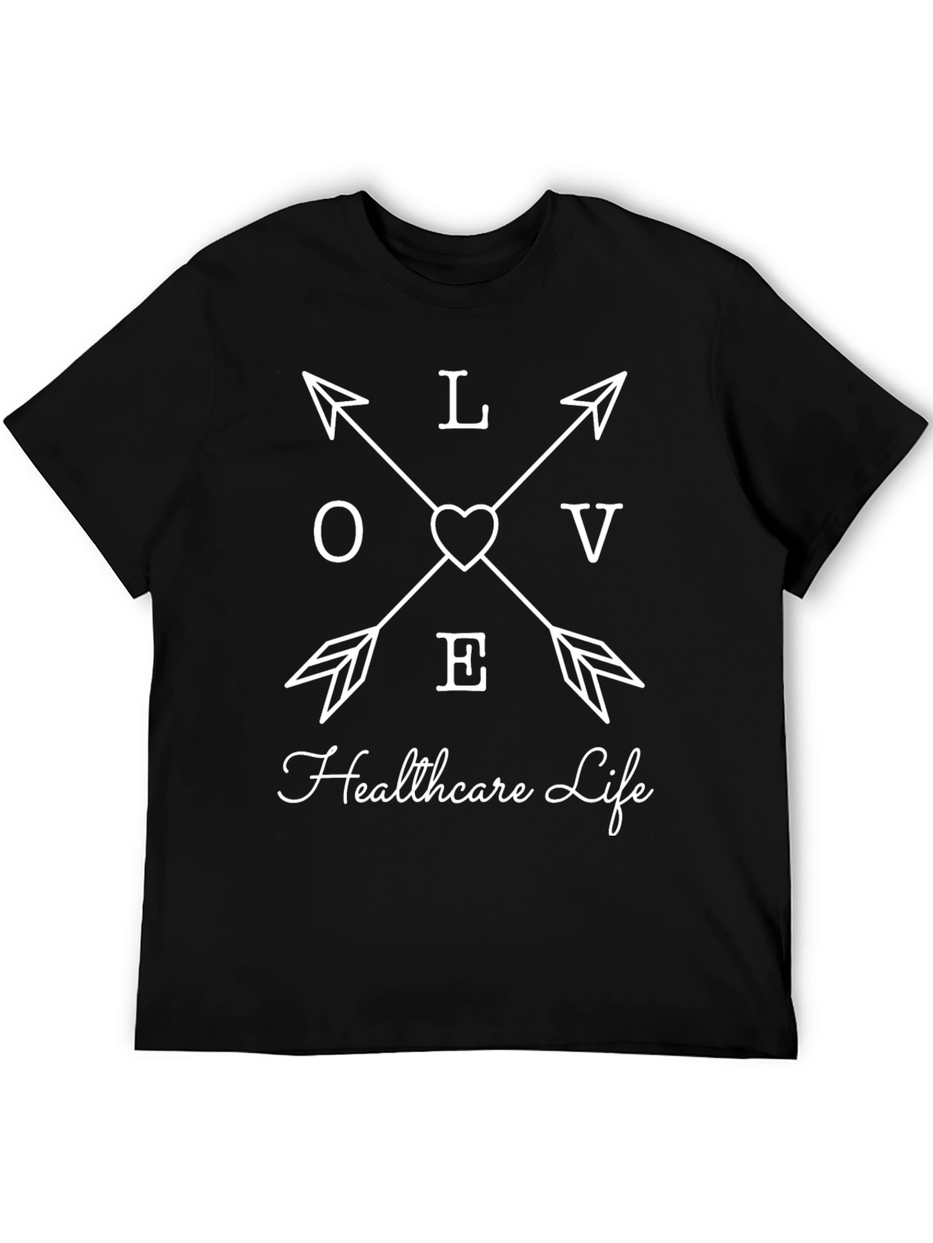 Camiseta Negra Love Healthcare Life
