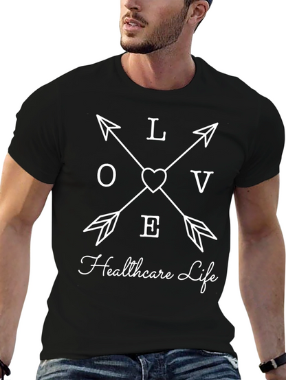 Camiseta Negra Love Healthcare Life