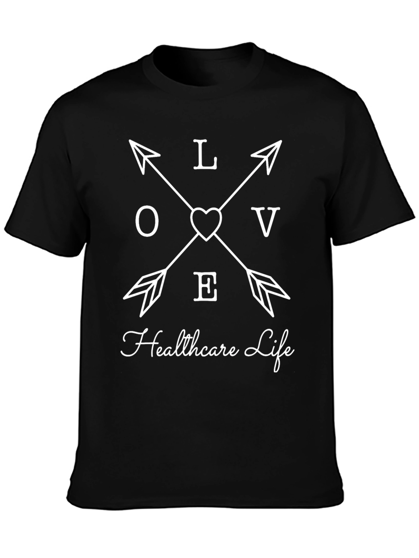 Camiseta Negra Love Healthcare Life
