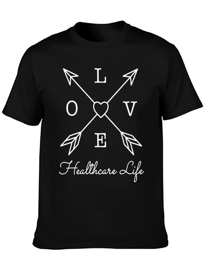 Camiseta Negra Love Healthcare Life