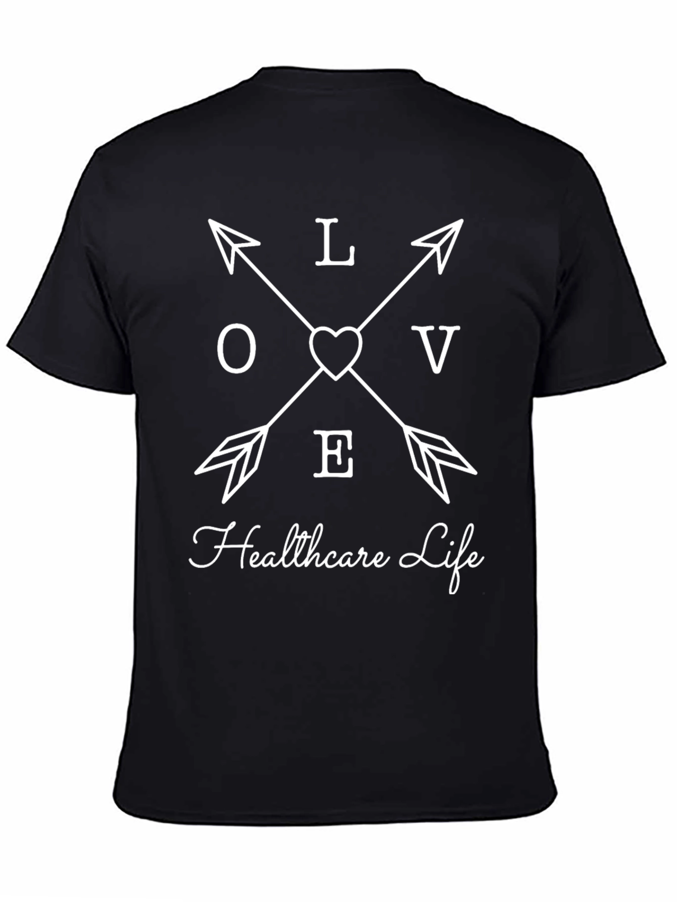 Camiseta Negra Love Healthcare Life