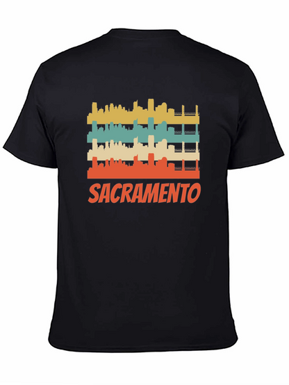 Camiseta Negra con Diseño Retro de Sacramento