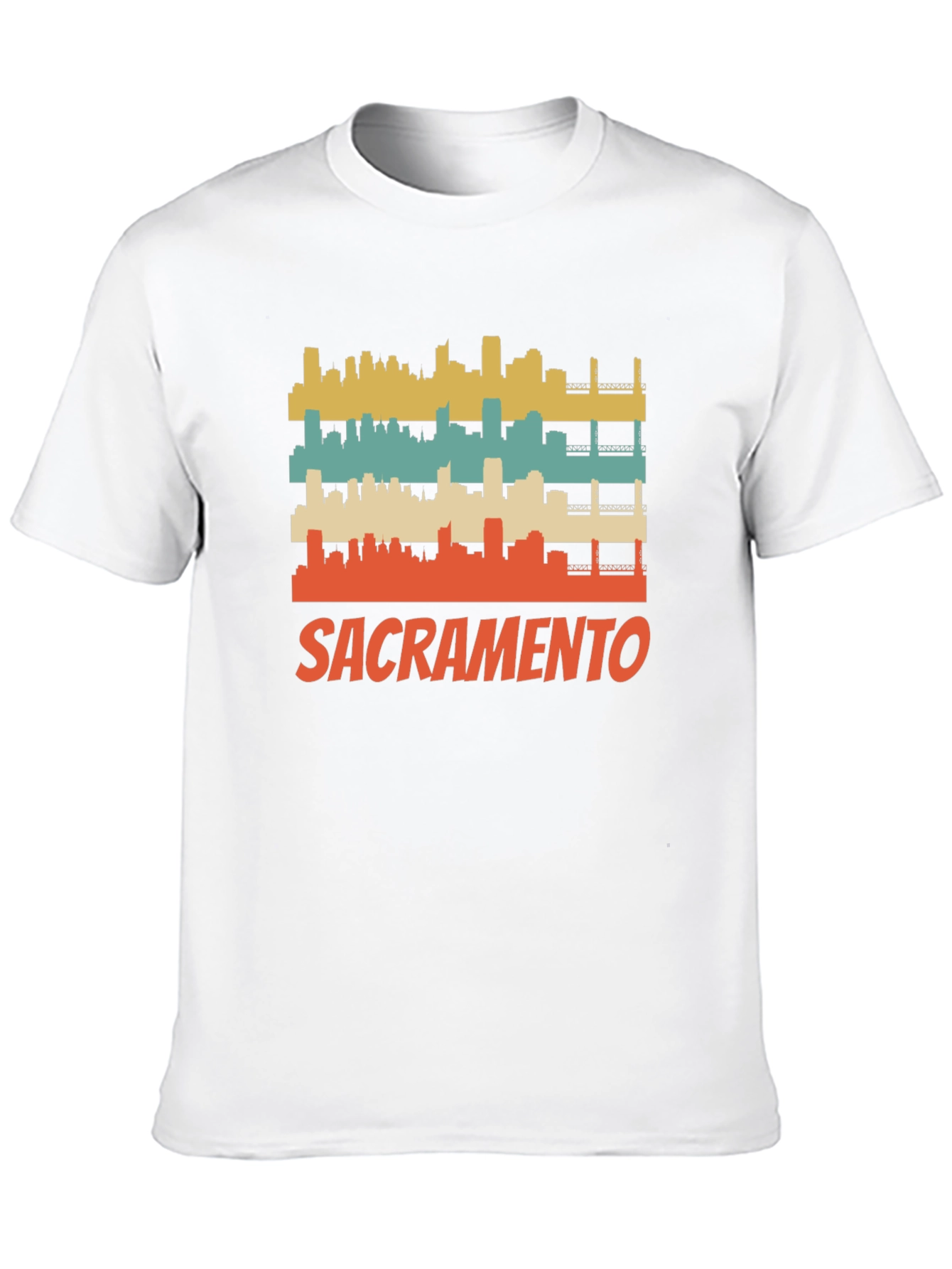 Camiseta Negra con Diseño Retro de Sacramento