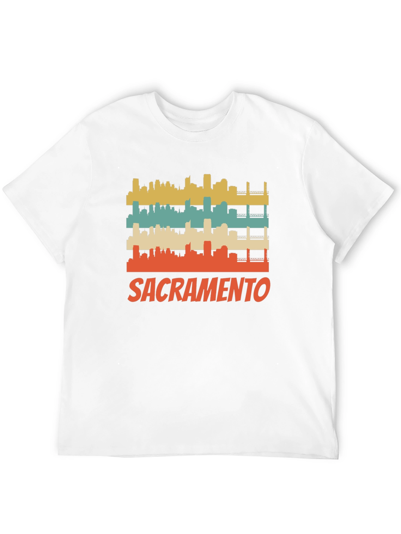 Camiseta Negra con Diseño Retro de Sacramento