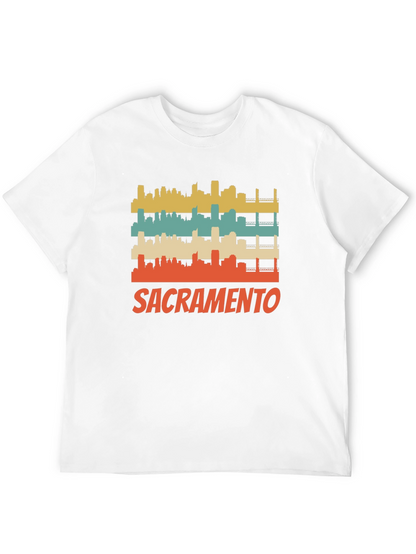 Camiseta Negra con Diseño Retro de Sacramento