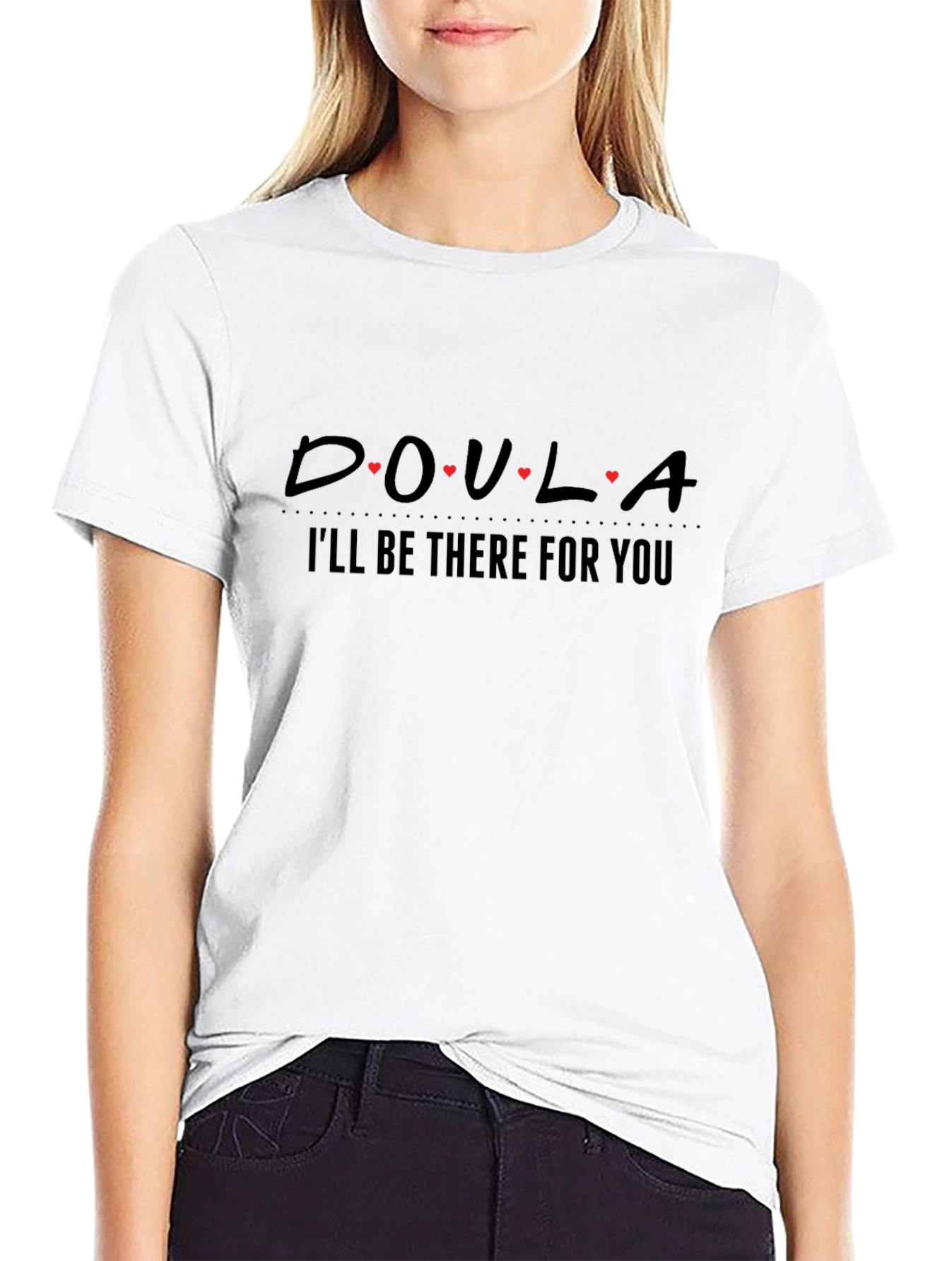 Camiseta Negra Doula - Estaré Ahí Para Ti