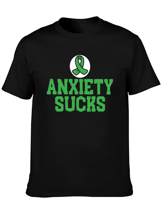 Camiseta Negra Anxiety Sucks - Conciencia Salud Mental