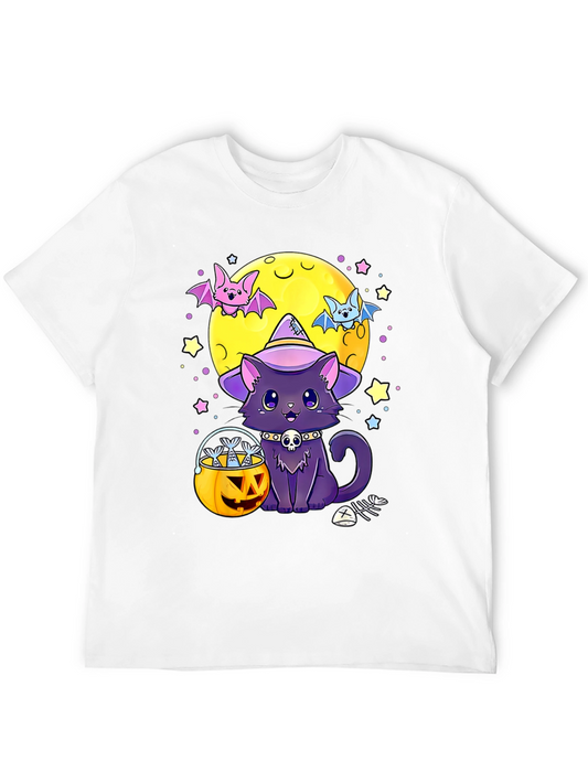 Camiseta Halloween Gato Bruja Calabaza
