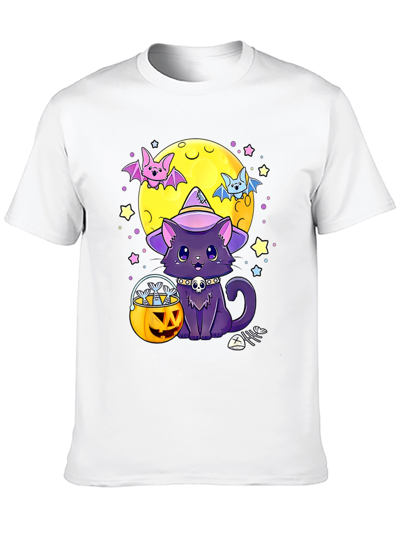 Camiseta Halloween Gato Bruja Calabaza