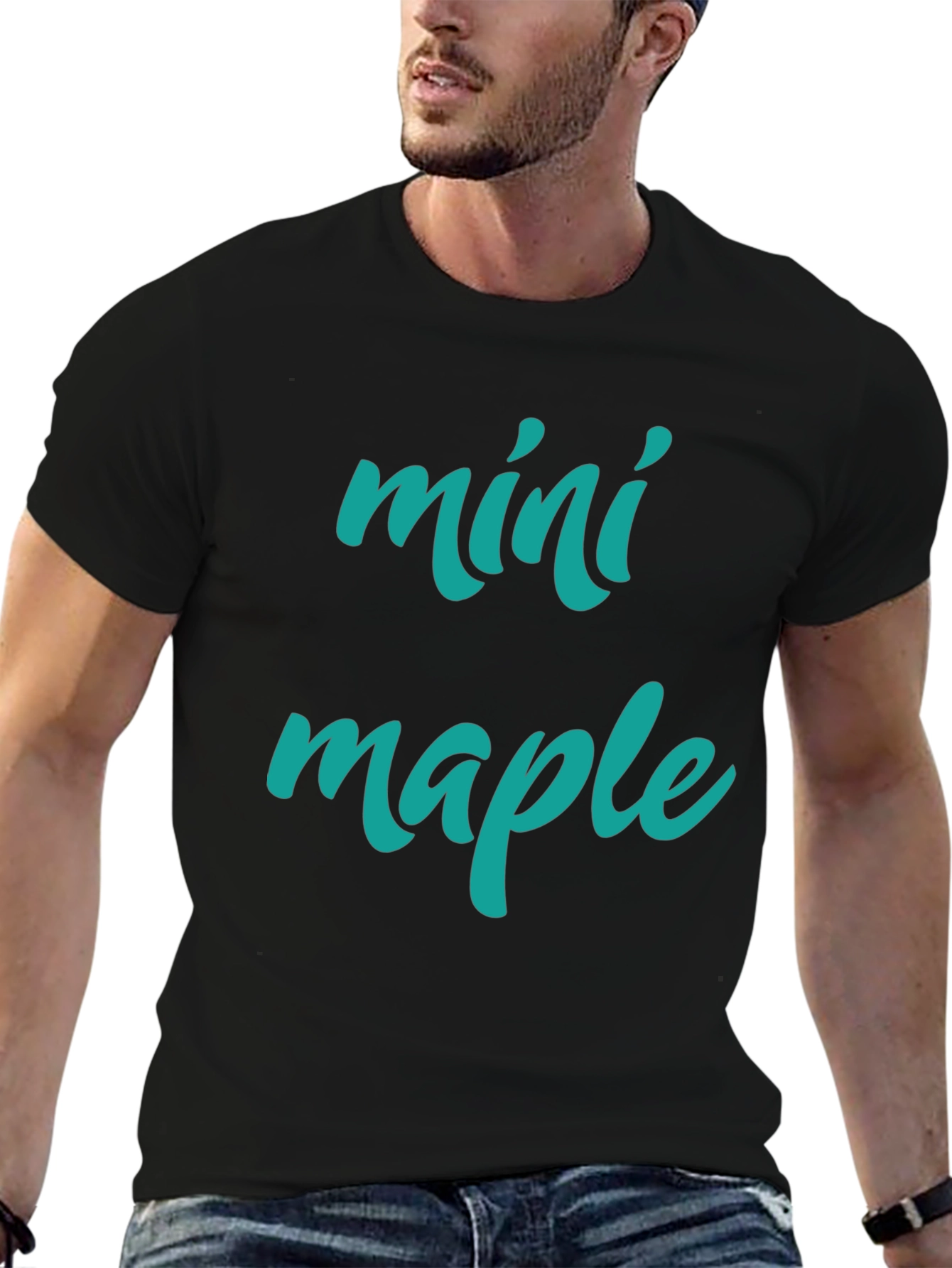 Camiseta Negra Mini Maple Hombre Casual