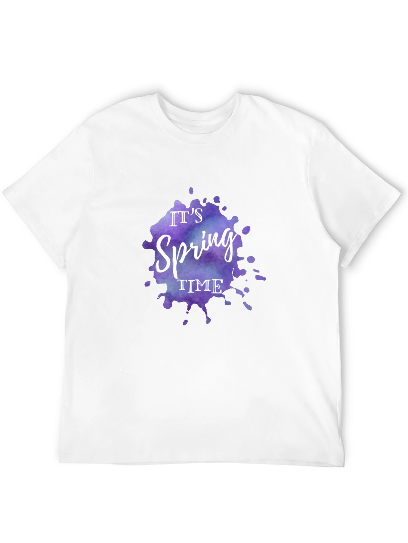 Camiseta Negra Es Primavera Diseño Acuarela