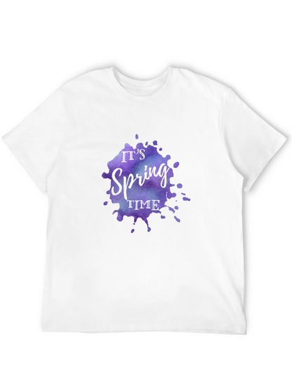 Camiseta Negra Es Primavera Diseño Acuarela