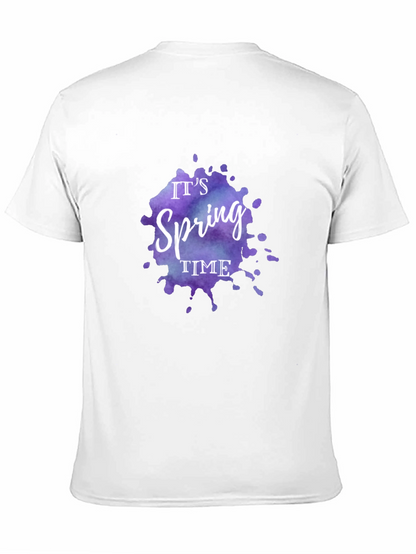 Camiseta Negra Es Primavera Diseño Acuarela
