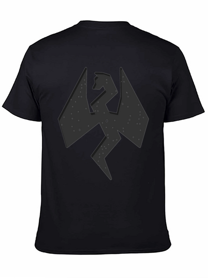Camiseta Negra Hombre - Diseño Dragón Abstracto