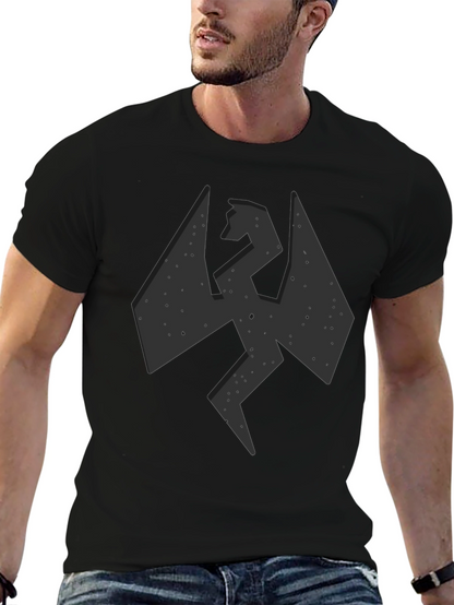 Camiseta Negra Hombre - Diseño Dragón Abstracto