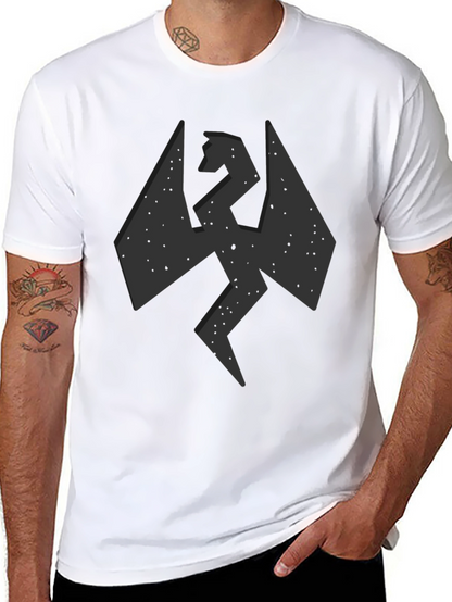 Camiseta Negra Hombre - Diseño Dragón Abstracto