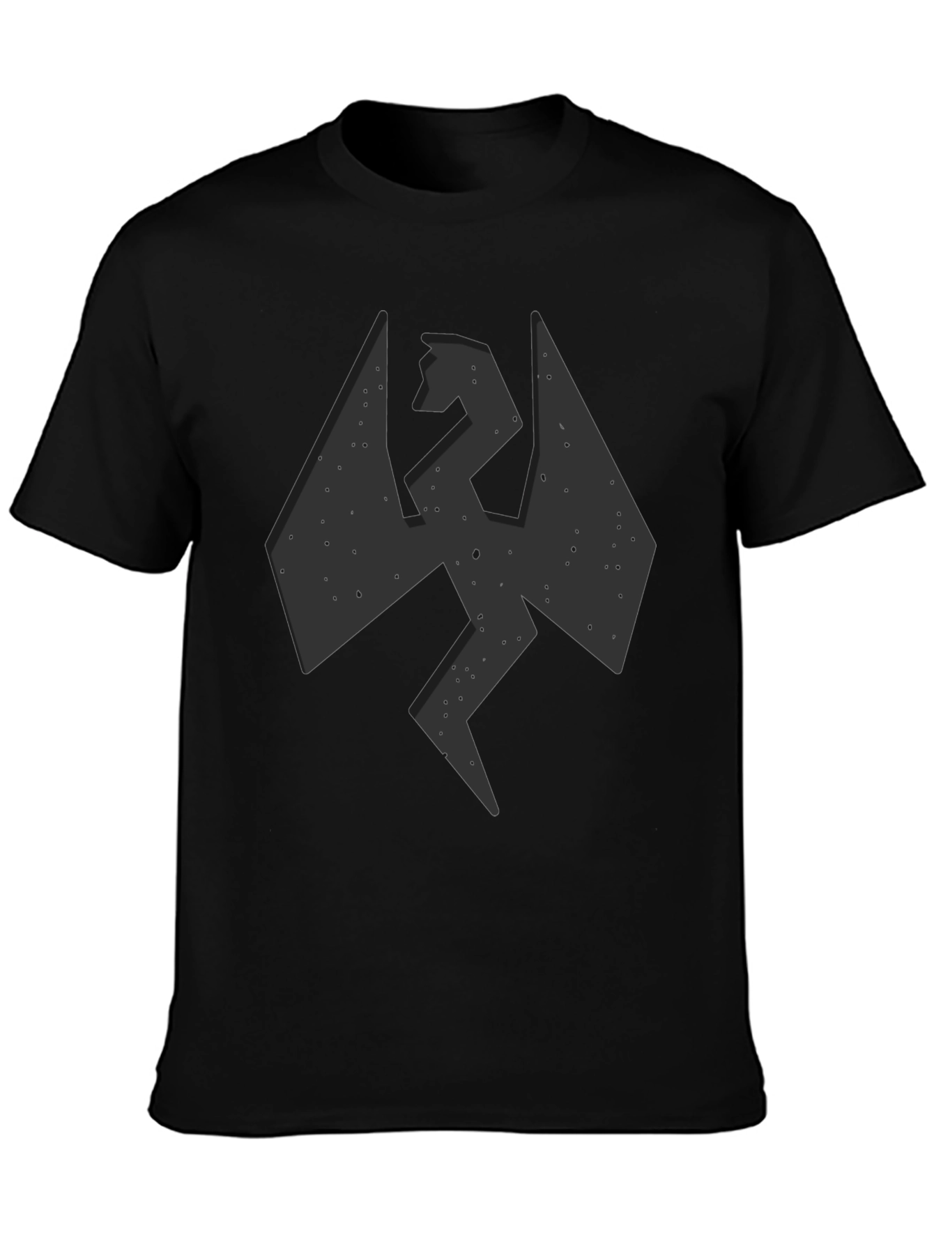 Camiseta Negra Hombre - Diseño Dragón Abstracto