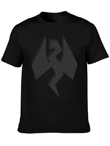 Camiseta Negra Hombre - Diseño Dragón Abstracto