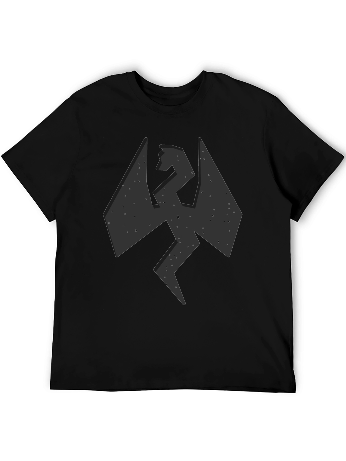 Camiseta Negra Hombre - Diseño Dragón Abstracto