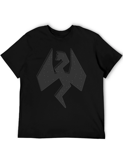 Camiseta Negra Hombre - Diseño Dragón Abstracto
